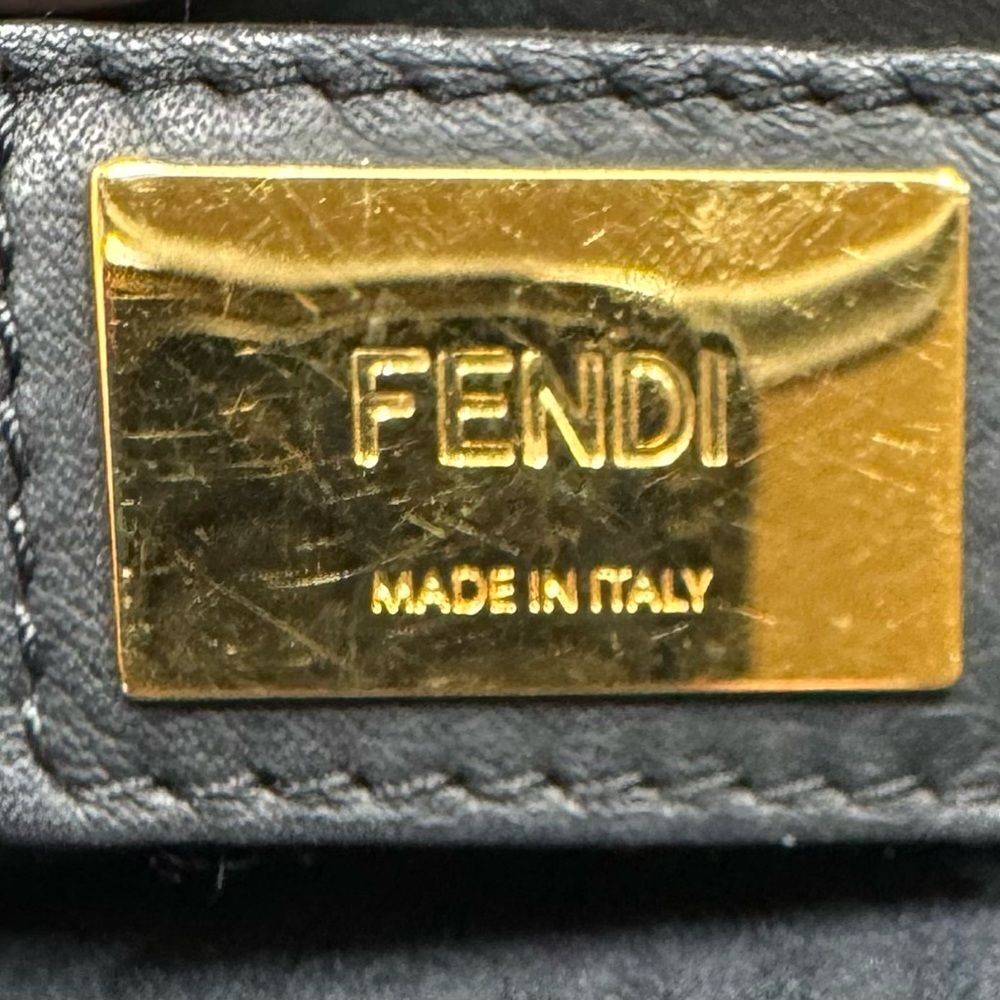 Fendi Medium Black Leather Sac 2Jours Top Handle 2way Tote Bag Preloved Purse - Picture 13 of 14